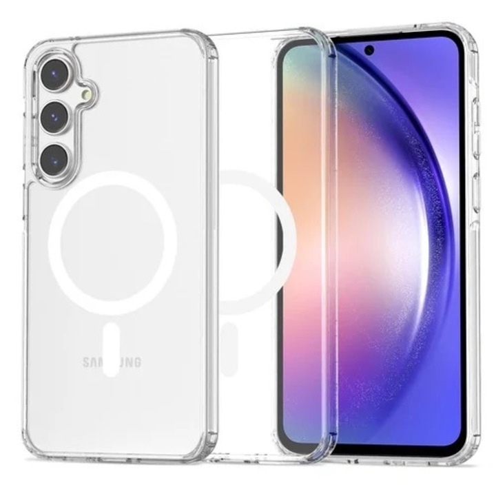 Husa telefon, TECH-PROTECT, Pentru Samsung Galaxy A56 5G, COVER MAG CLEAR, transparenta compatibila MagSafe
