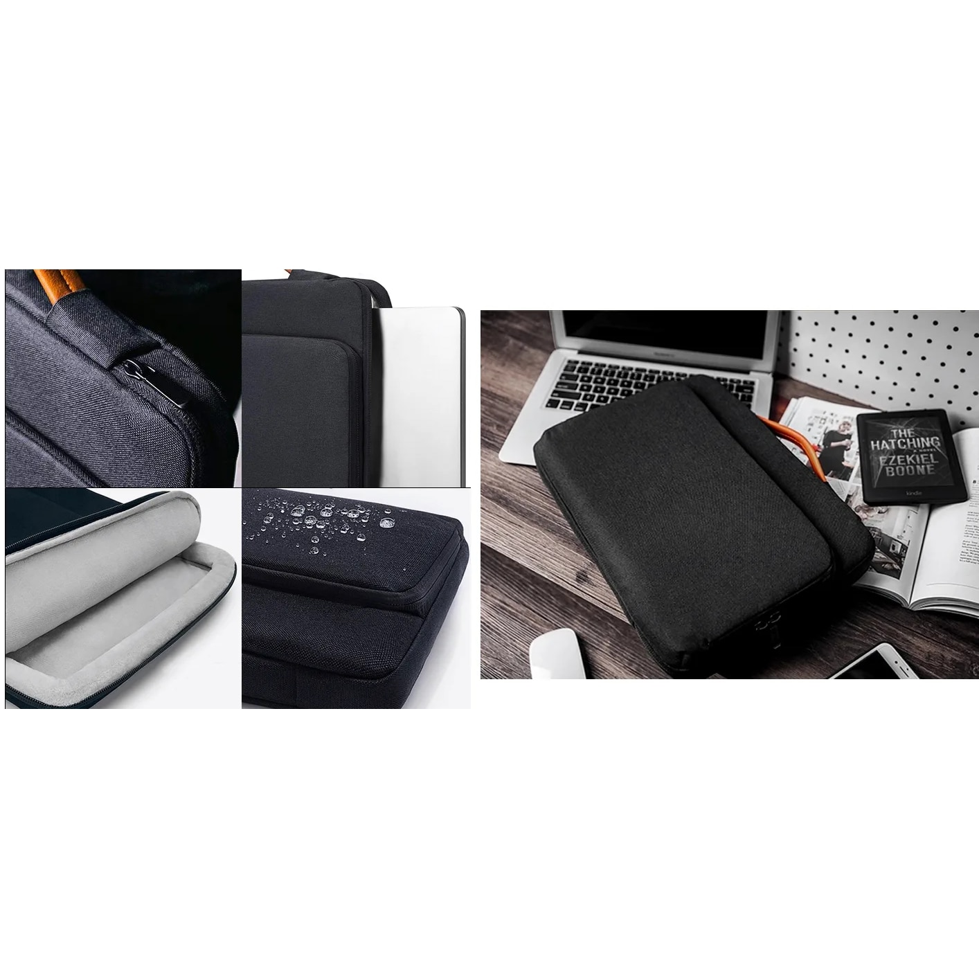 Geanta Laptop, Nylon, Negru, 15-16 Inci, Fermuar, Compartiment Interior, Buzunar Lateral, Rezistent La Umiditate, Amortizare, Dimensiuni: 41 x 30 x 3, 5 cm