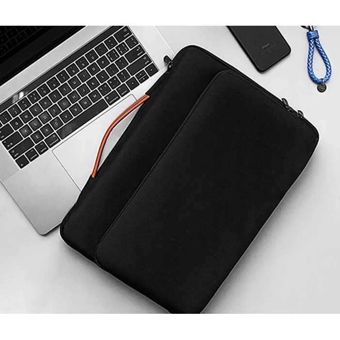 Geanta Laptop, Nylon, Negru, 15-16 Inci, Fermuar, Compartiment Interior, Buzunar Lateral, Rezistent La Umiditate, Amortizare, Dimensiuni: 41 x 30 x 3, 5 cm