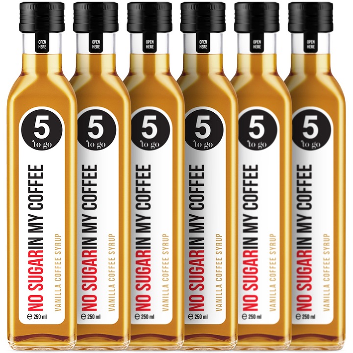 Sirop cu aroma de Vanilie, No Sugar, 5 TO GO, 6x250ml