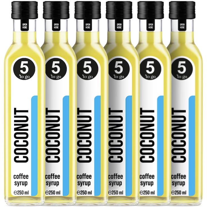 Sirop cu aroma de Cocos, 5 TO GO, 6x250ml