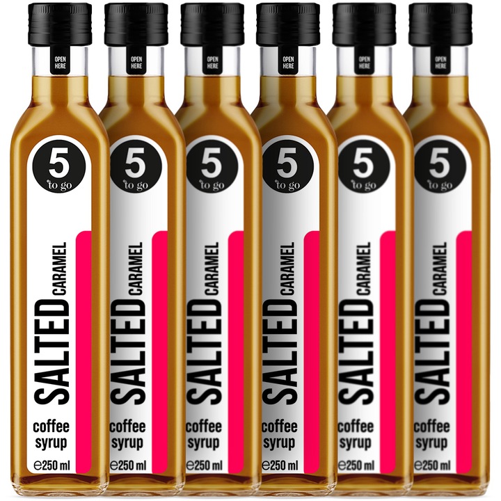 Sirop cu aroma de Salted Caramel, 5 TO GO, 6x250ml
