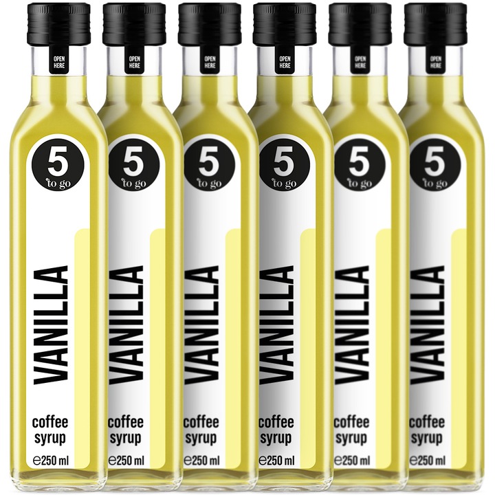 Sirop cu aroma de Vanilie, 5 TO GO, 6x250ml
