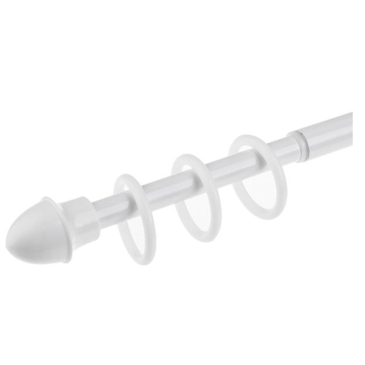 Galerie pentru perdele, extensibila, metalica, alb, 60-110cm