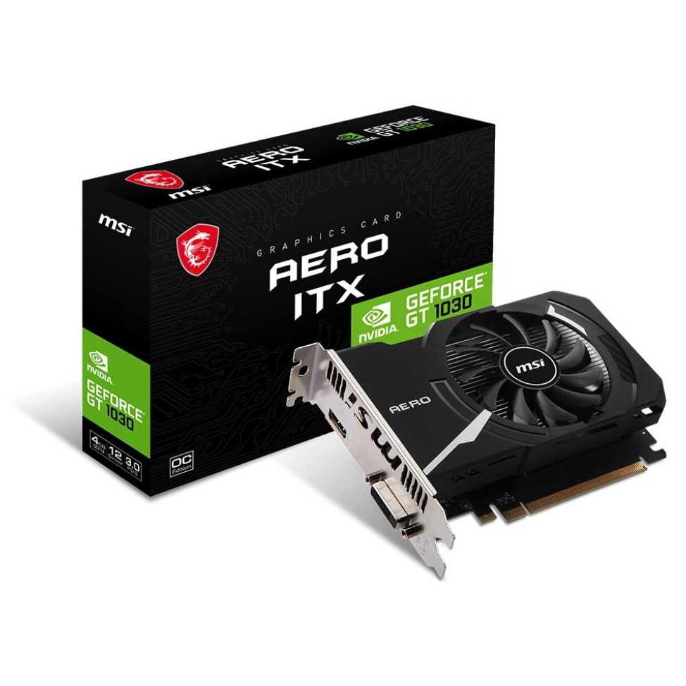 Placa video MSI GeForce GT 1030 AERO ITX OC 4 GB DDR4 64 bit