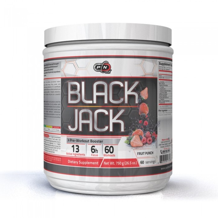 Хранителна добавка Black Jack Pure Nutrition USA, 750 гр Плодов пунш