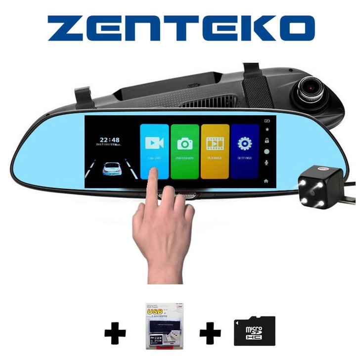 Camera Oglinda Off-Road Full HD Zenteko™ Touch ecran 7 inch SM700 plus card MicroSD 32Gb