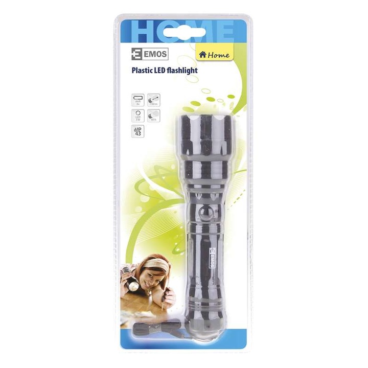 EMOS LED Zseblámpa, 3W, 3×AAA