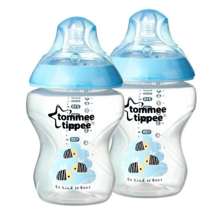 Biberoane Tommee tippee, 2x260ml, +0luni, albastre