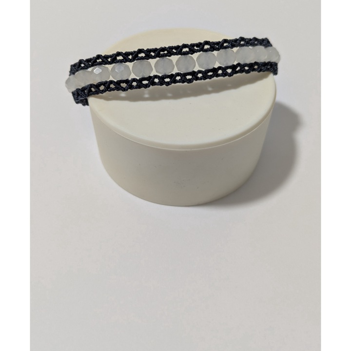 Bratara Lucrata Manual Nerissa, Marime Reglabila, Gri