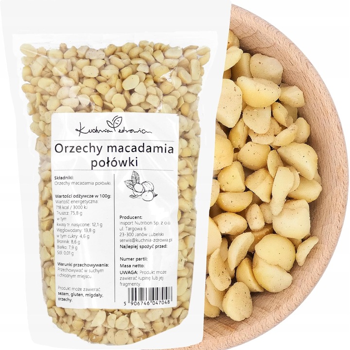 Nuci Macadamia jumatati 250 g pentru deserturi si gustari