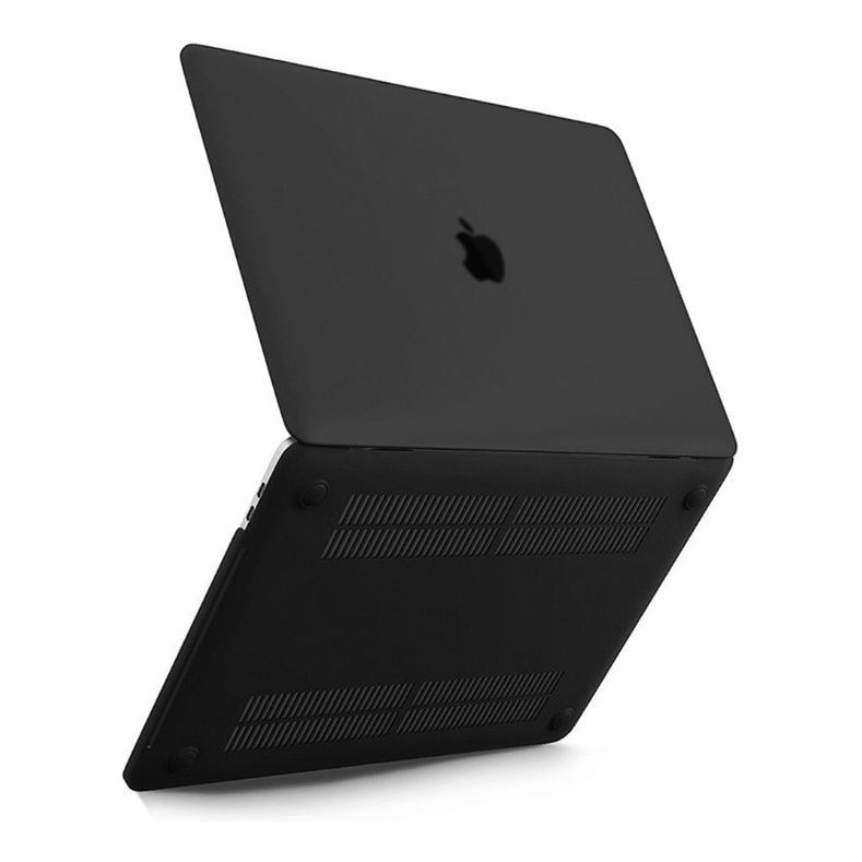 Carcasa de protectie compatibila cu MacBook Air 13" 2022/2024, UltraShell, antiderapant, plastic, Negru mat