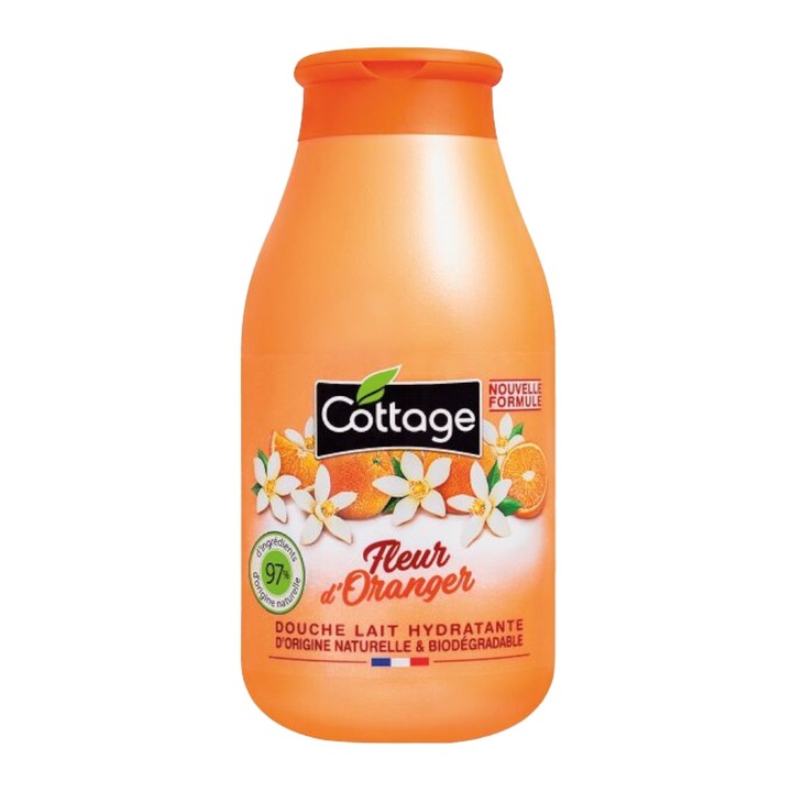 Gel de Dus si Lapte de Baie Cottage Flori de Portocal, 250 ml
