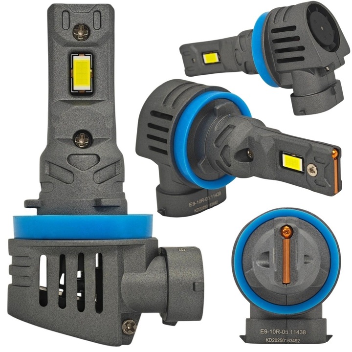 Becuri LED Auto, motoLEDy, H11, H16, PGJ19/2, Lumina Faza Scurta, Faza Lunga, DRL, Proiectoare Ceata, Iluminat Yacht, Alb, Set 2 bucati, CANBUS, 8000lm/bec, 9V-32V, Lumina Puternica Fara Orbire, Tehnologie CSP, Unghi 360°, 50.000 ore viata