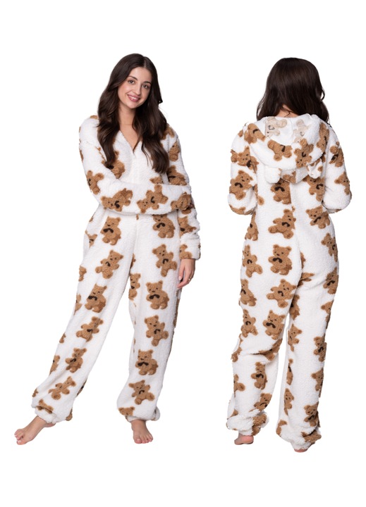 Pijama Onesie, Kigurumi, Salopeta, HomeDesign, Mystersheep, Polar, Model Ursuleti De Plus, Material Moale, Cald, Cu Fermoar, Ideala Pentru Cadou, Multicolor
