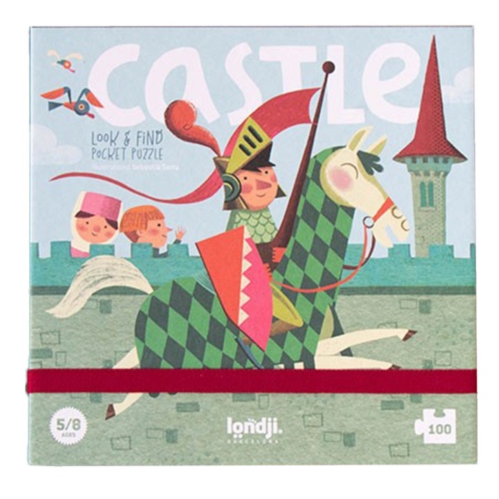 Мини пъзел Castle, Londji, +5 години, 100 части + 16 карти за наблюдение