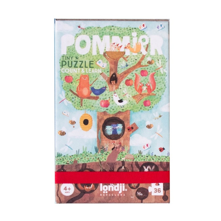 Мини пъзел Плодоносната ябълка, Лонджи, +4 години, 36 части + 12 части за учене на броене