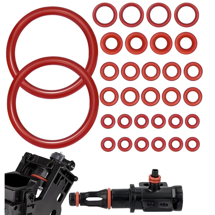 Комплект от 45 гарнитури за кафемашини, за поддръжка на кафемашини, съвместими с Philips/Saeco/Odea/Talea/Spider/Gaggia, различни размери, червени