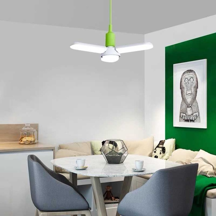 Bec led JIJU® FAN E27 30W 6500K lumina rece