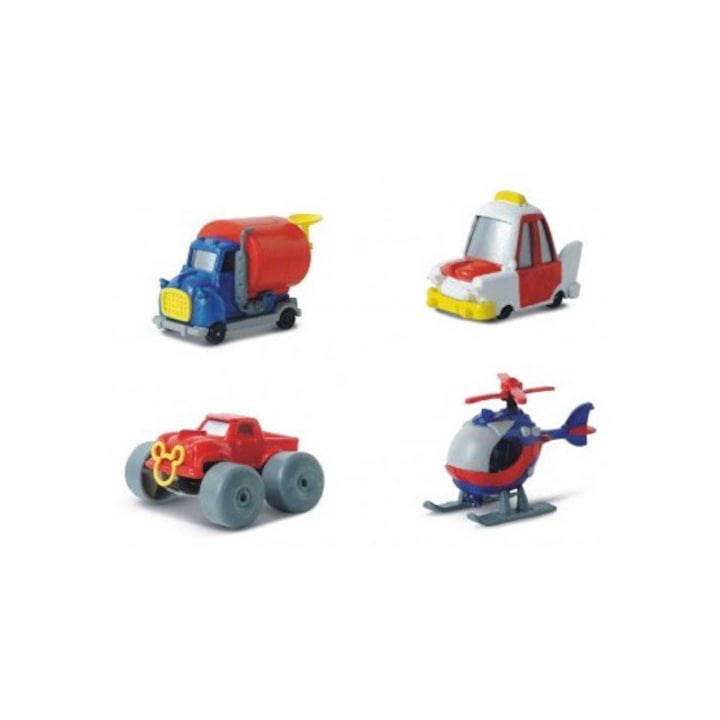 Комплект от 4 коли на Disney 1:64, The Beagle Boys Truck, Mickey Big Foot, Paperoga Taxi, Duck Avenger Helicopter