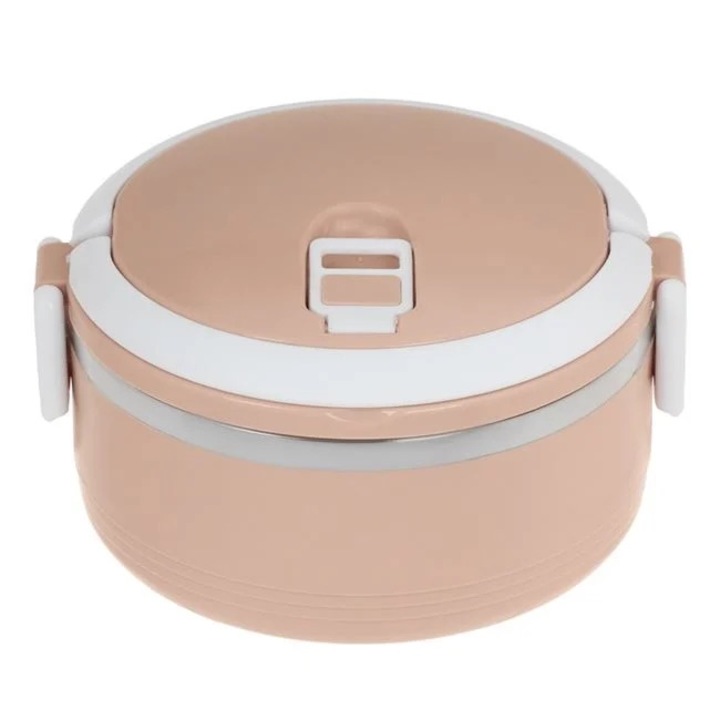 Caserola termica alimentara, capacitate 0.5 l, dimensiune 15x10 cm, Roz