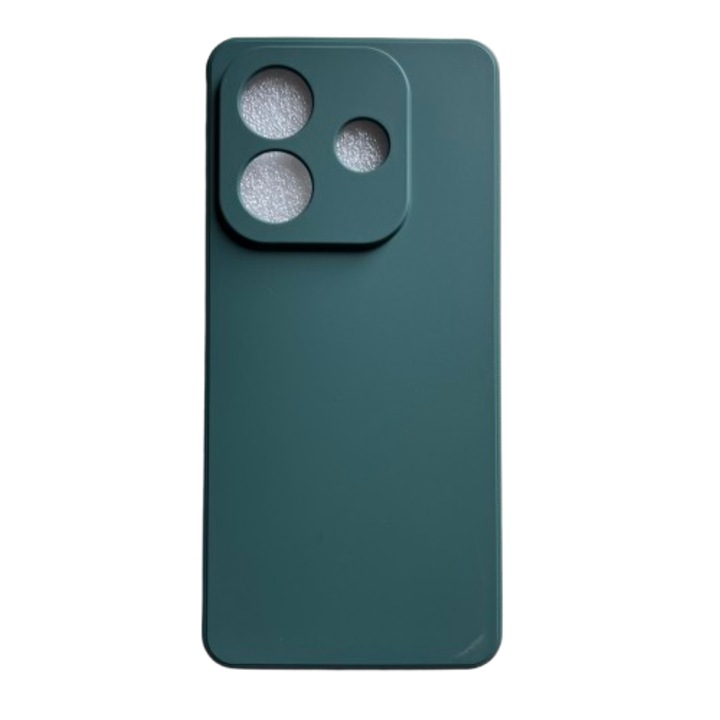 Husa Soft Catifea compatibila cu Xiaomi Redmi Note 14 5G, Verde inchis