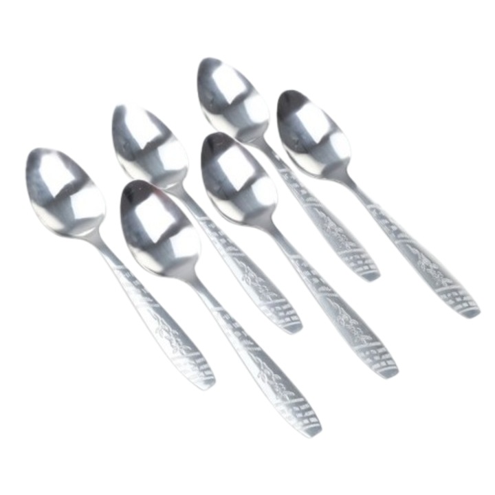 Комплект 6 лъжици от неръждаема стомана 19,5х4 см