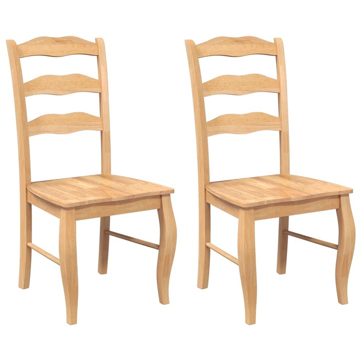 vidaXL 2 db természetes tömörfa gumiból készült étkezőszékek 4102494