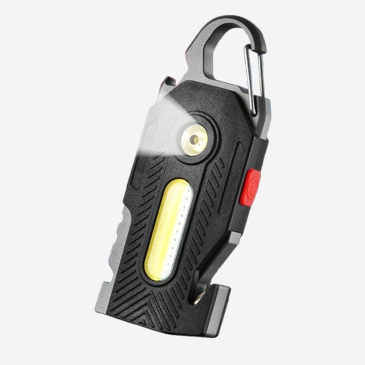 Многофункционален презареждащ се фенер, презареждащ се с USB, 400lm, USB-C, 300mAh, с отварачка за бутилки, нож, 99x40x18mm