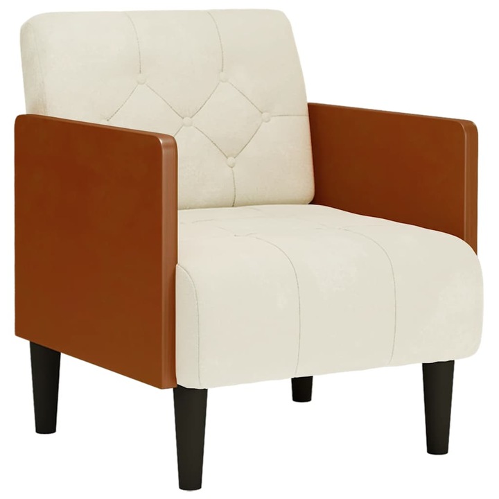 vidaXL krém bársony kanapészék karfás szék 55 cm 4100599