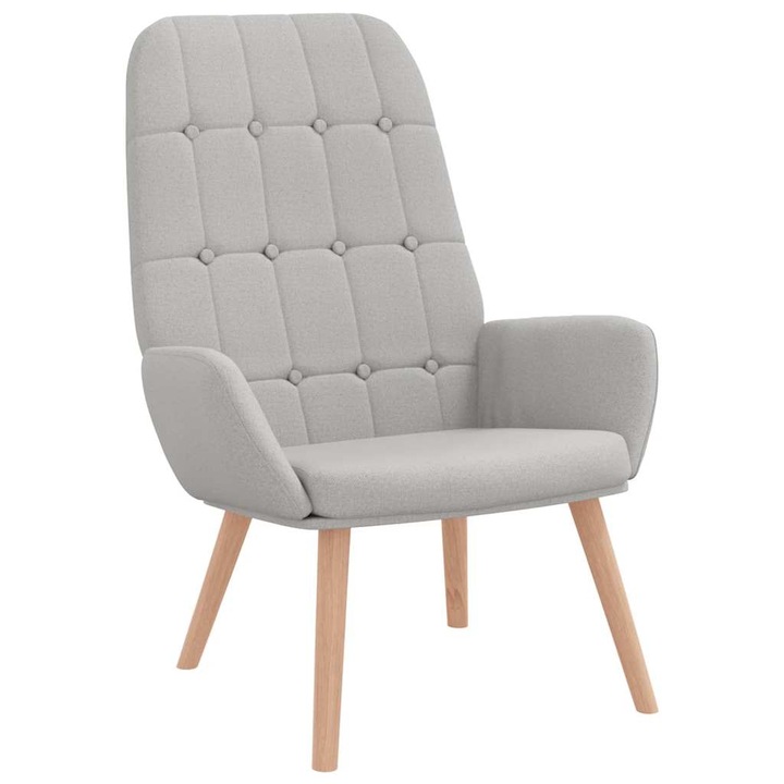 Scaun de relaxare Cloud Grey Fabric vidaXL