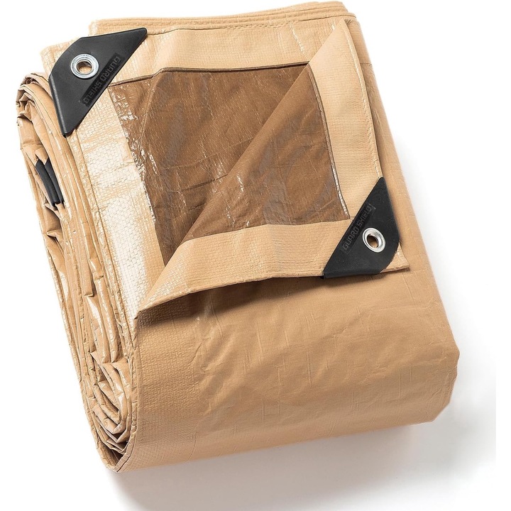 Prelata din polietilena, impermeabila, maro, 4x5 m