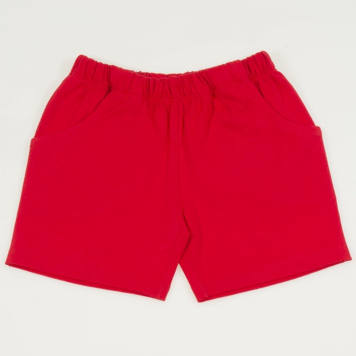 Pantaloni scurti bumbac organic rosu 5-6 Ani