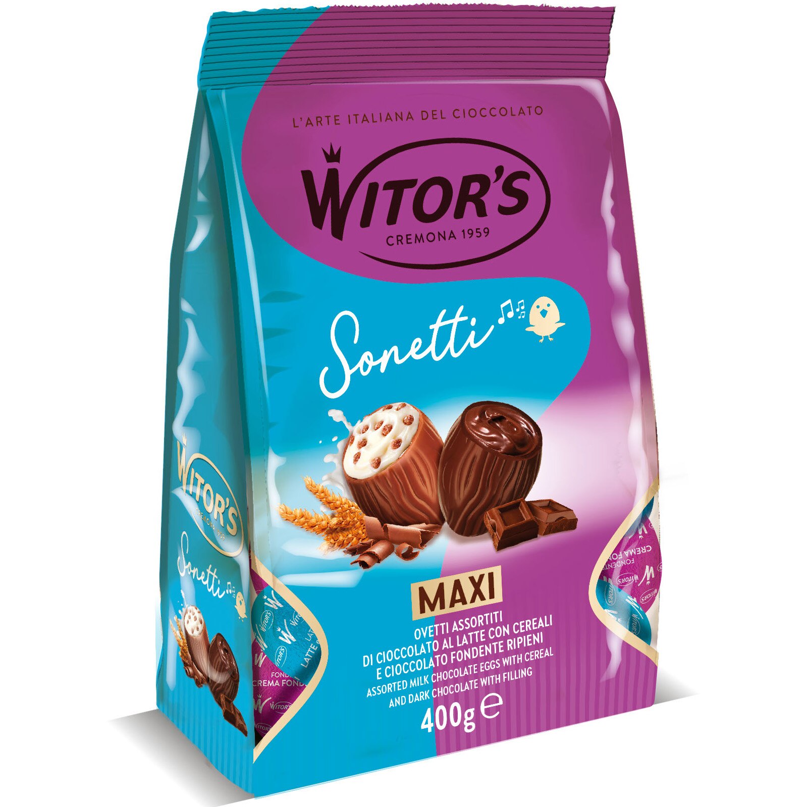 Maxiovetti cu lapte si cicolata neagra ,Witors 400gr