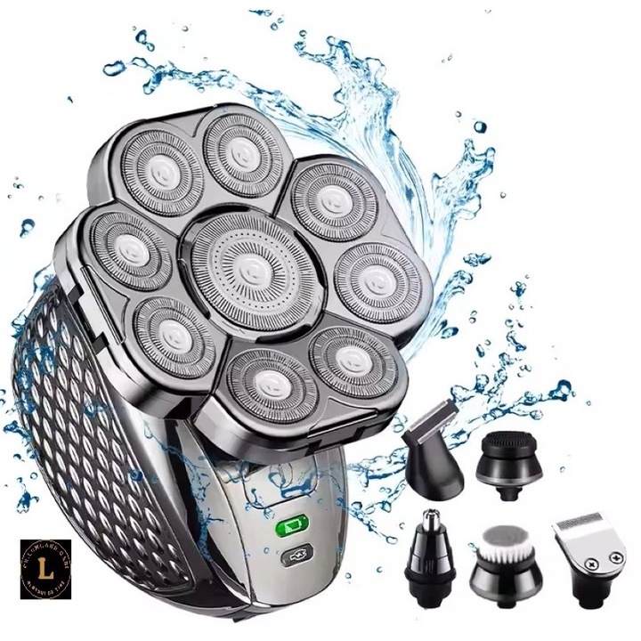 Aparat de Ras Electric, Profesional 6 in 1 Impermeabil IPX6, cu 9 Lame si Display LED, pentru o Barberire de calitare, Are o Baterie de Capacitate mare Incorporata, Poate fi Utilizat Atit Acasa Cit si in Masina
