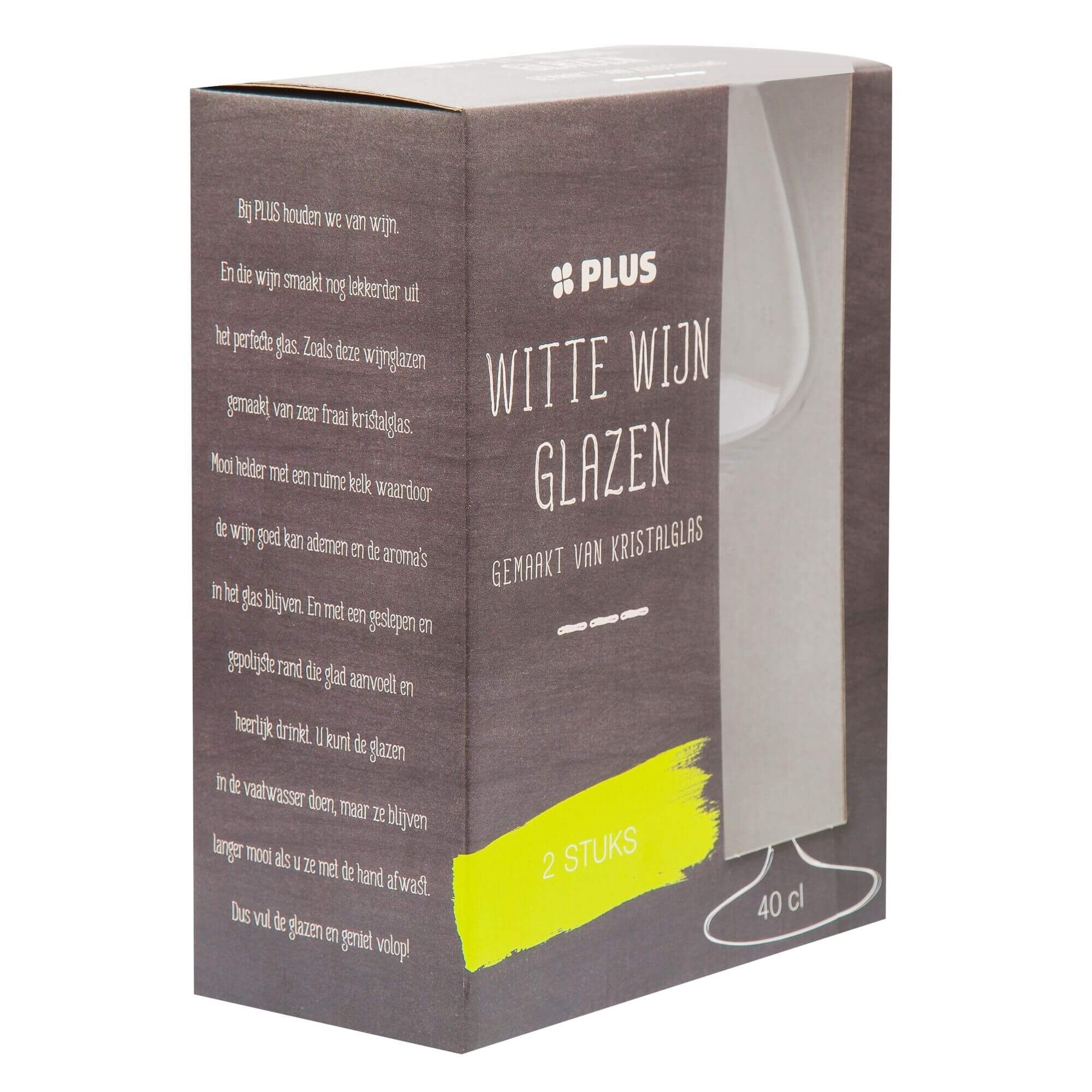 Pahare vin alb cristal Plus, 2x400 ml, Transparente