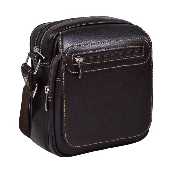 Borseta piele moale, MAGAZINULDEGENTI, casual maro 02