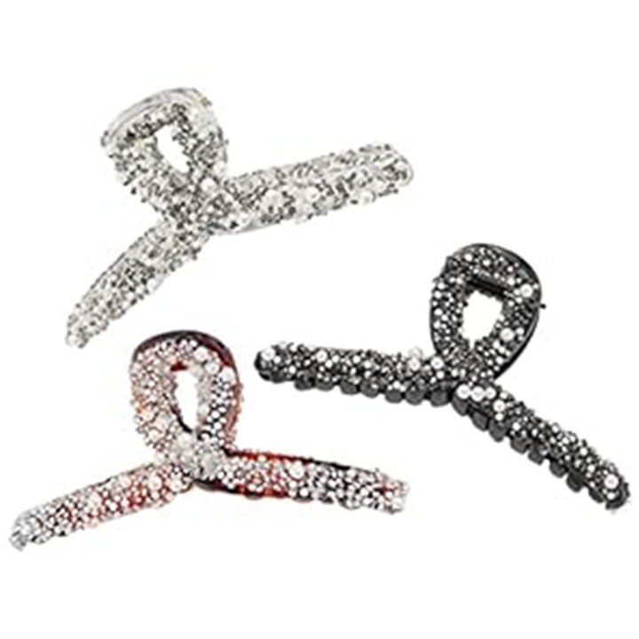 3 darabos hajcsat gyöngyökkel és strasszokkal, TREXORA, többszínű, tartós, könnyen formázható