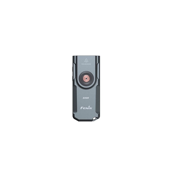 Lanterna Fenix E06R, 700 lumeni, 10 moduri de iluminare, Lumina UV si laser rosu, IP66, 69x29x16mm - gri
