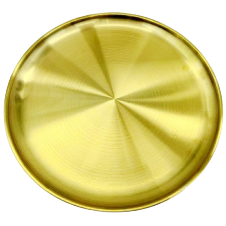 Tava pentru servire aperitive, prajituri, fructe, Blusmart, 30 cm, auriu