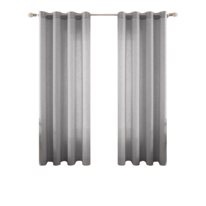 2db függöny szett, Miulee, 140 x 245 cm, átlátszatlan, nappaliba, hálószobába, világosszürke