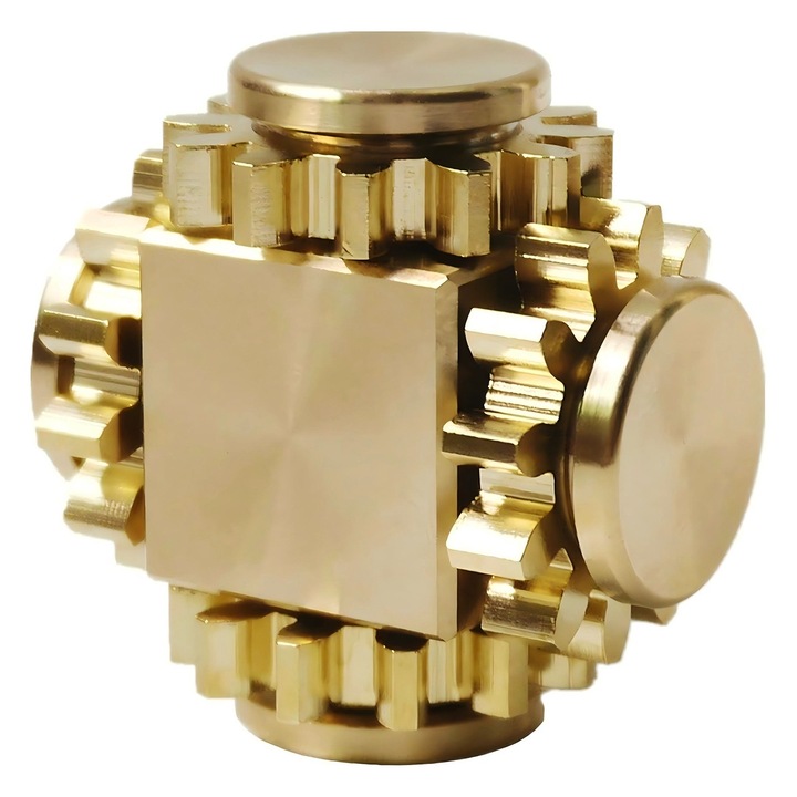 Играчки Fidget Spinner, 4 вида въртене, подобряване на концентрацията, дизайн на съоръжения, преносим, Orber, месинг, Златист