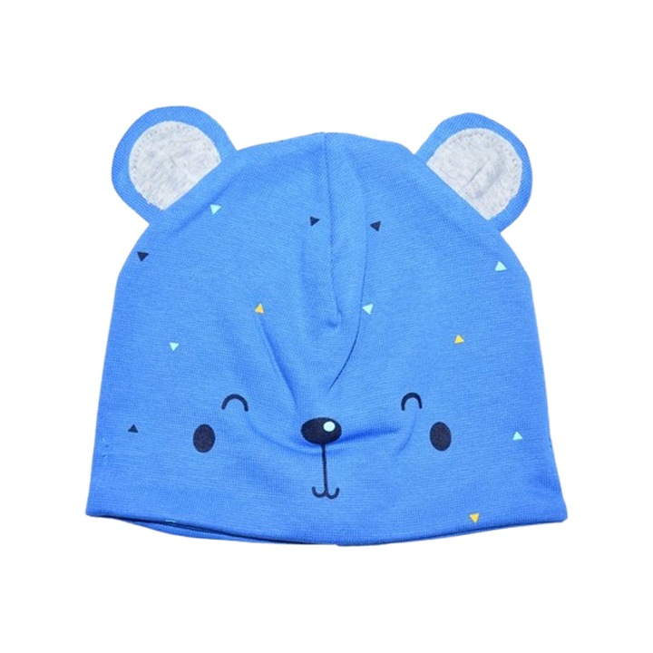 Caciula din bumbac, pentru baieti, Mini Junior CABMJ1303-2, Albastru 117087