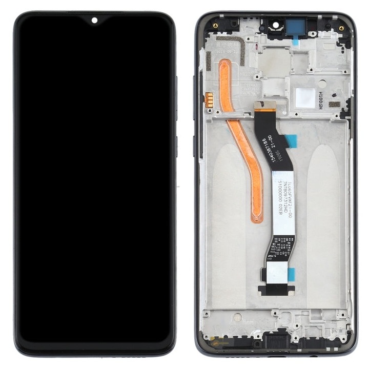 Display cu rama pentru Xiaomi Redmi Note 8 Pro, DaDen®, Negru, LCD, Ecran Tactil, Best Quality