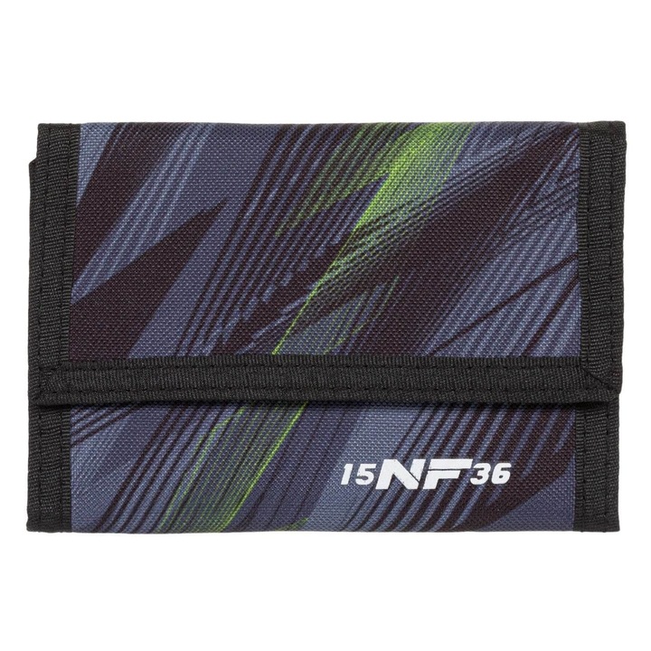 Portofel Sport Negru-Gri cu Scai, Compartiment pentru Bancnote si Permis de Conducere, 13x9 cm, pentru Baieti