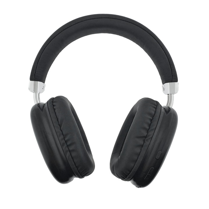 Casti Wireless JELLICO HD1 Stereo cu microfon, baterie 400 mAh, bluetooth 5.3, control muzica/apeluri, reglabile, AUX In 3.5mm, compatibilitate universala, negre Negru