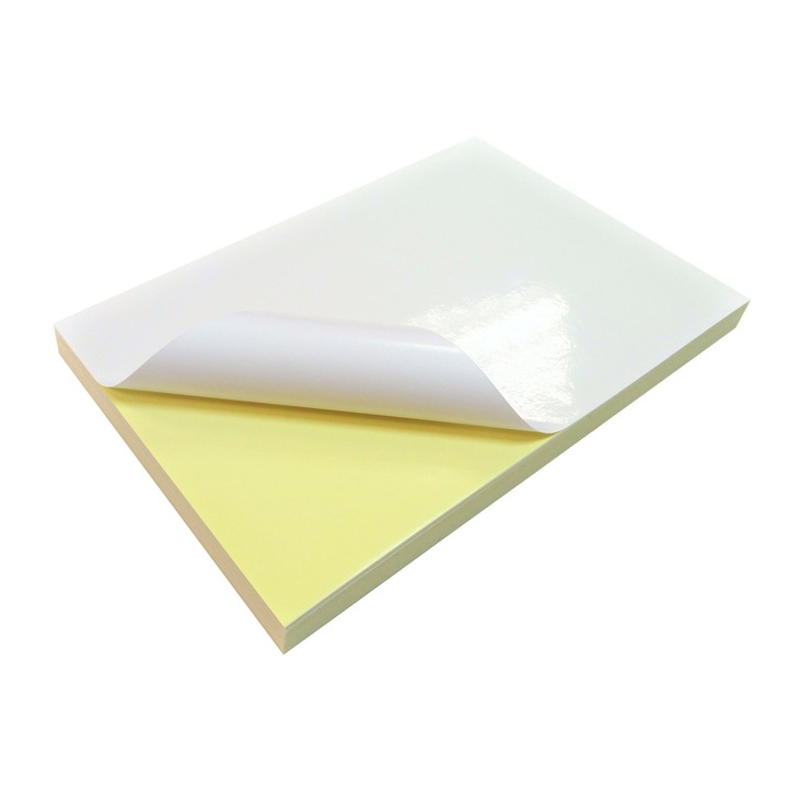 Etichete - hartie autoadeziva (folie autocolanta) A4 lucioasa, 135g, pachet 50 coli