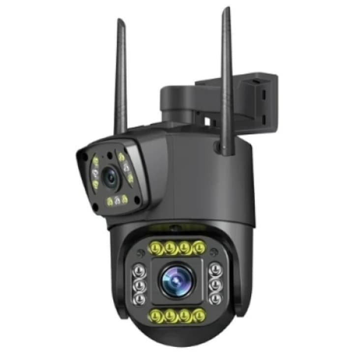 Camera de Supraveghere IP 360° 4K, 8mp, 1080P, Zoom Optic 10X, WIFI, LAN, Alerta miscare, Aplicatie mobila, Interfon Bidirectional, Stocare Card/Cloud
