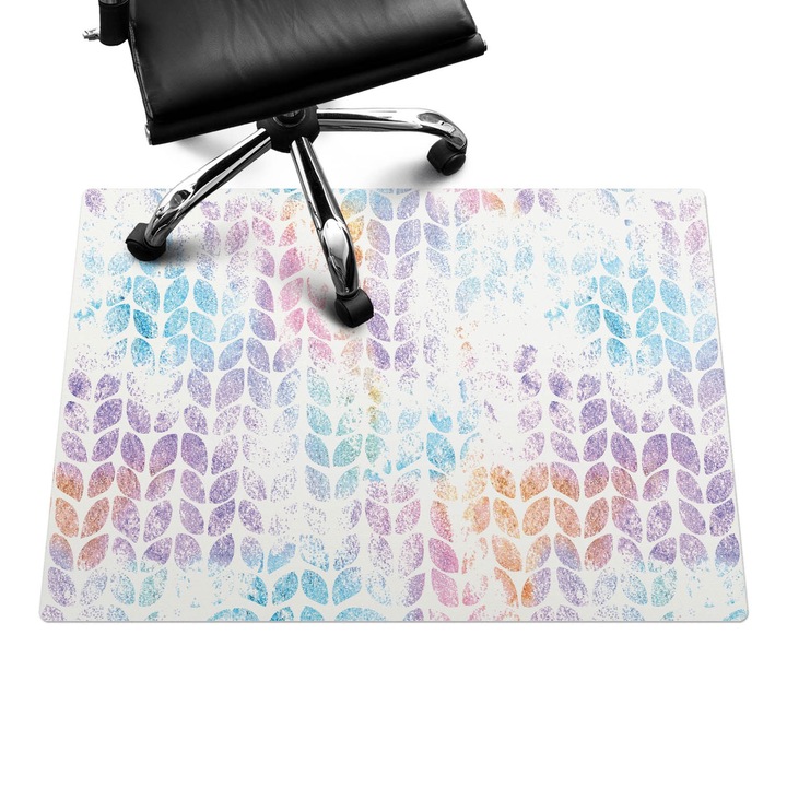 Székalátét, Wallfluent, Pasztell színű levelek, Többszínű, 100x70 cm, 010250310010100011156