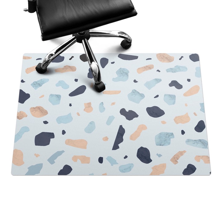 Székalátét, Wallfluent, Absztrakt foltok, Kék, 100x70 cm, 010250310010100057083